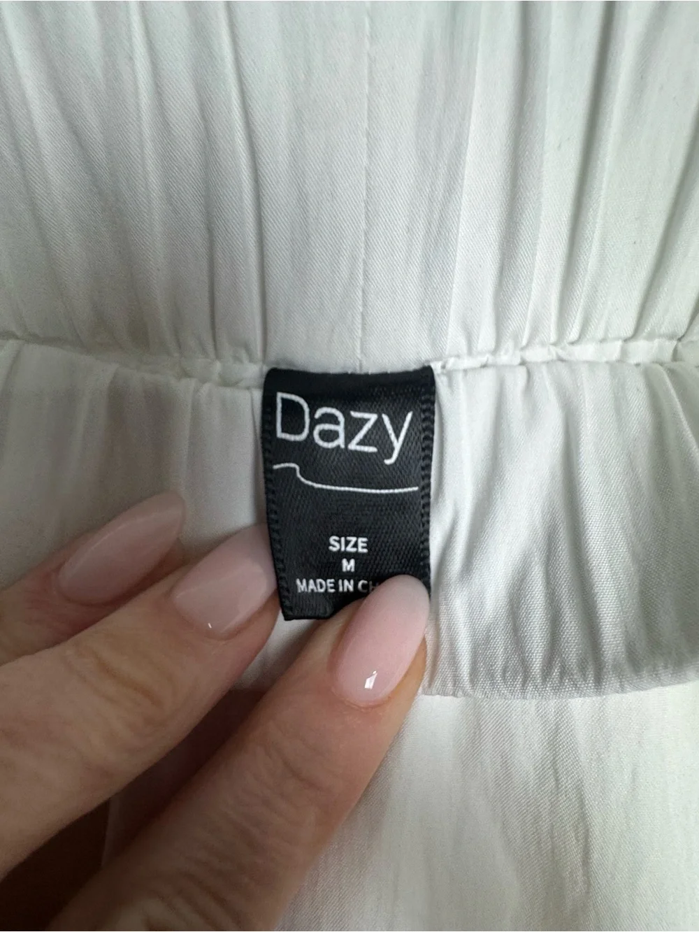 Dazy White Tiered Maxi Skirt with Lace Trim Cottagecore Petty Coat Lined Size M